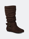 Journee Collection Women's Wide Calf Shelley-6 Boot In Brown