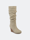 Journee Collection Haze Womens Wide Calf Round Toe Mid-calf Boots In Grey