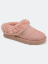 Journee Collection Women's Faux Fur Trim Whisp Slipper In Pink