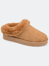Journee Collection Women's Faux Fur Trim Whisp Slipper In Brown