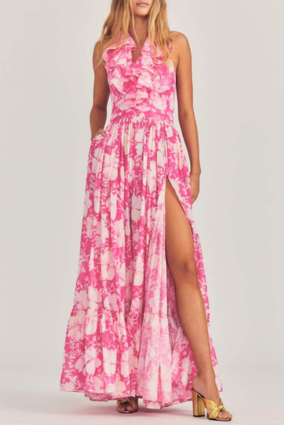 sachin and babi light blue dress Loveshackfancy Deanna Hand Dyed Halter Mini Dress - Pink