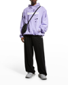Balenciaga Oversized Distressed Logo-print Cotton-jersey Hoodie In Purpl Mult