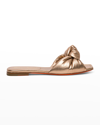 Santoni Freeze Knot Flat Slide Sandals In Pink