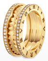 BVLGARI B.ZERO1 YELLOW GOLD DIAMOND EDGE RING, EU 54 / US 6.75