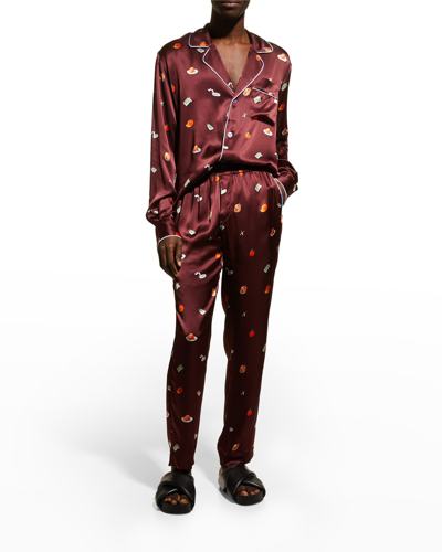 Casablanca Men's Old Fashioned & Cigarettes Pajama Shirt In Vices ...