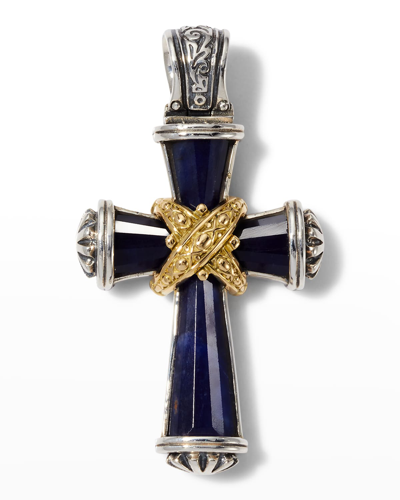 Konstantino Men's Sodalite Cross Pendant In Silver