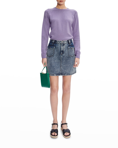 Apc Manue Denim Mini Skirt In Bleached