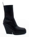 Gia Borghini 110mm Faux Leather Ankle Boots In Black