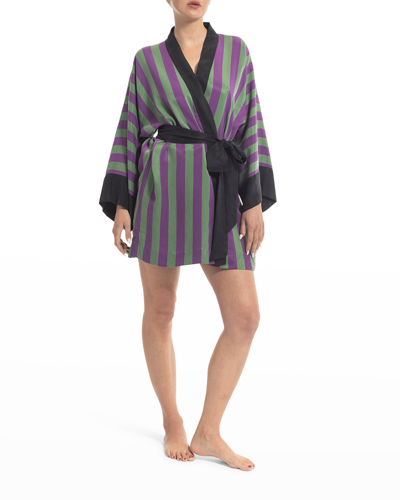 Niluu Stripe Mini Kimono Robe
