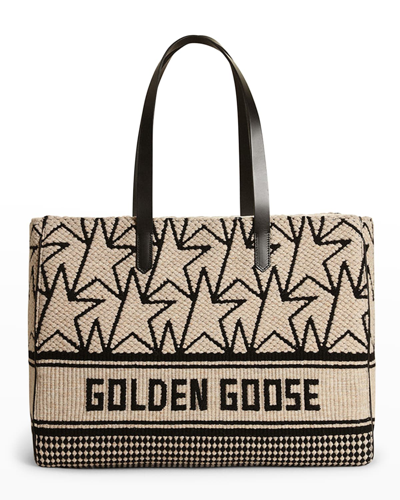Golden Goose Cali Monogram Star Jacquard Tote Bag In Whiteblack 10283