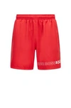 Hugo Boss Recycled-material Swim Shorts With Repeat Logos In Light Red