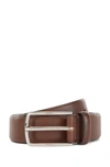 Hugo Boss Pin-buckle Belt In Vegetable-tanned Leather- Brown Men's Business Belts Size 42