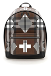 BURBERRY BURBERRY GEOMETRIC CHECK COATED CANVAS BACKPACK
