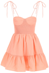 Staud Landry Cotton Poplin Minidress In Pink