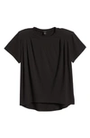Halogen Pleat Detail High-low T-shirt In Black