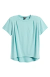 Halogen Pleat Detail High-low T-shirt In Teal Nile