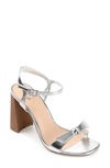 Journee Collection Dianne Womens Round Open Toe Stacked Heel Pumps In Silver