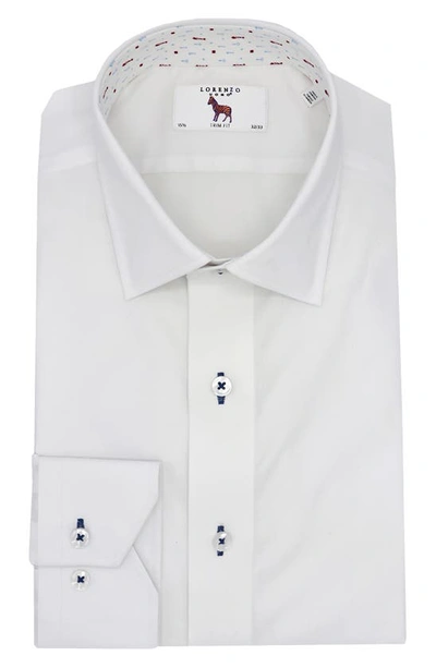 Lorenzo Uomo Trim Fit Textured Stretch Dress Shirt In White
