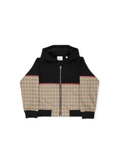 Burberry Kids Panelled Zipped Jacket In Multi