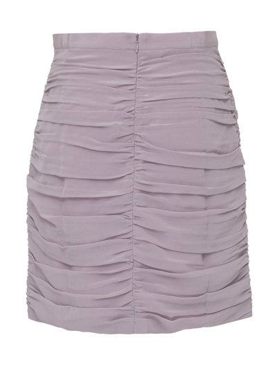 Iro Ruched Back Slit Mini Skirt In Purple