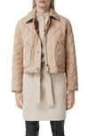 BURBERRY LANFORD CORDUROY COLLAR QUILTED JACKET