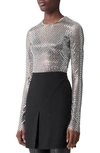 BURBERRY SANDRA SHEER METALLIC MESH TOP