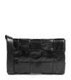 Bottega Veneta Paper Cassette Intrecciato Leather Shoulder Bag In Black Silver