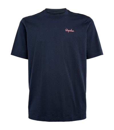 Rapha Logo-print Cotton-jersey T-shirt In Blue