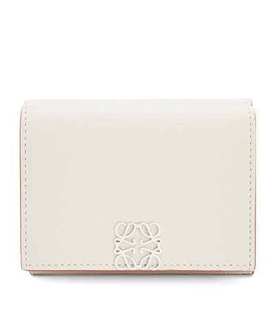 Loewe Leather Anagram Trifold Wallet In White | ModeSens