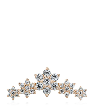 Maria Tash Five Flower Garland Diamond Threaded Stud Earring In Rose Gold