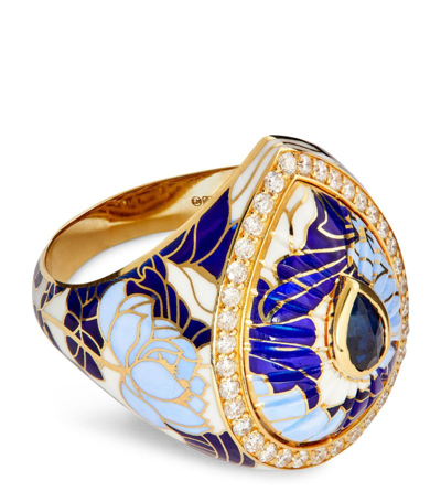L'atelier Nawbar Women's Chinoiserie Bond Street Ring In Blue