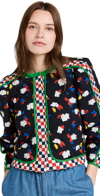 Clare V Lilou Jacket In Black W/multi