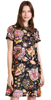 La Doublej Floral-print Maxi Swing Dress With Feathers In Eden