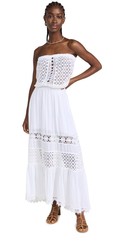 Ramy Brook Kate Strapless Crochet Maxi Dress In White