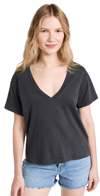 THE GREAT THE V NECK TEE WASHED BLACK