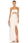 Simkhai Wylda Embellished Cutout Voile Halterneck Dress In Ivory