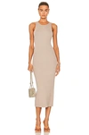 Helmut Lang Tan Ribbon Midi Dress In Tan