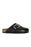 Saint Laurent Nichols Clogs In Smooth Leather In Nero