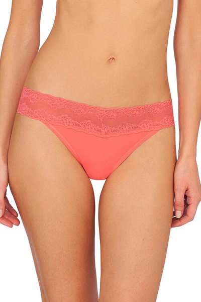 Natori Bliss Perfection O/s Thong 3 Pack In Sunrise/ash Navy/anchor/marble/mascarpone