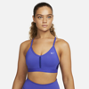 Nike Women's Indy Light-support Padded V-neck Sports Bra In Blue