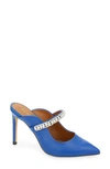 Kurt Geiger 100mm Crystal-embellished Detail Mules In Blue