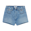 Re/done 70s Pocket High-rise Denim Shorts In Vintage Fade