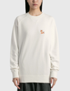 Maison Kitsuné Chillax Fox Patch Classic Sweatshirt In White