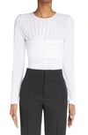 Isabel Marant Jalila Ruched Stretch-jersey Top In White