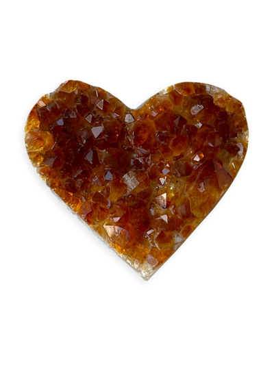 Jia Jia Extra Large Heart-shaped Citrine Stone In Yellow