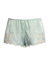 Josie Natori Lolita Standard-fit Lace-trim Silk Shorts In Cloud