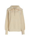 Varley Vine Ottoman Half Zip Pullover In Taupe Marl