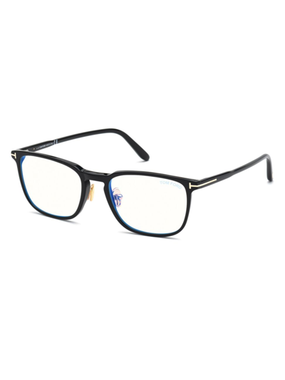 Tom Ford Blue-light Filter 55mm Square Sunglasses In Black