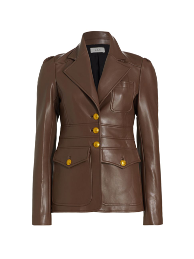 A.l.c Amelia Vegan Leather Blazer In Brown
