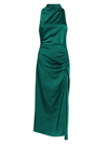 A.l.c Inez Satin Halter Dress In Emerald